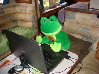 Arvie At work writing the neswletter